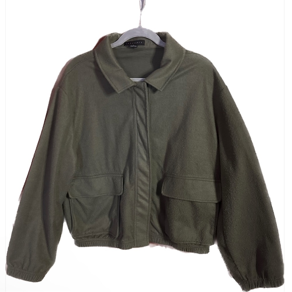 Felt jacket / blazer, olive green, size XL